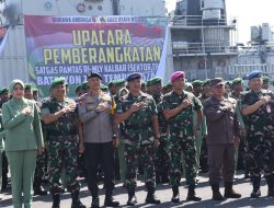 Kaskoarmada II Hadiri Pemberangkatan Satgas Pamtas RI-Malaysia Yonzipur 5/ABW