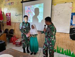 Satgas TMMD ke-120 Kodim 0816/Sidoarjo Tanamkan Wawasan Kebangsaan dan Bela Negara kepada Anak-anak SD Penambangan