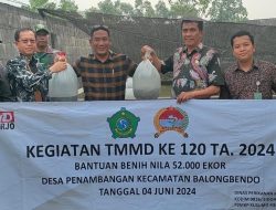 Perkuat Ketahanan Pangan melalui TMMD ke 120 Kodim 0816/Sidoarjo, Dinas Perikanan Kab. Sidoarjo Membawa Harapan ke Desa Penambangan