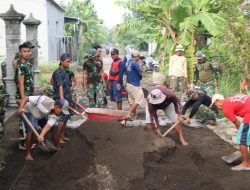 Keceriaan Warga Desa Penambangan Sambut Paving Baru dari Satgas TMMD Kodim 0816/Sidoarjo