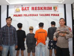 TIM Gabungan Polres Tanjung Perak Amankan 6 Remaja Kelompok Gangster Team Error Surabaya (TES)