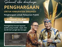 Plt Bupati Sidoarjo Subandi Raih Penghargaan Kepala Daerah Award 2024