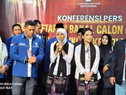 Ribuan Relawan Fren Dari Berbagai Elemen Masyarakat, Kawal Pasangan Bacawali Fey – Regina Daftarkan Diri Ke KPU Kota Kediri