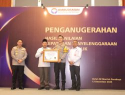 Polres Lamongan Raih Penghargaan Peringkat Pertama Inovasi Yanlik Tahun 2024 Kategori A dari Ombudsman RI