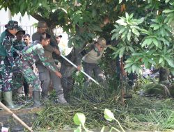 Pemkab Sidoarjo Bersama Kodim 0816 Sidoarjo Bersihkan Sungai Pelayaran Taman