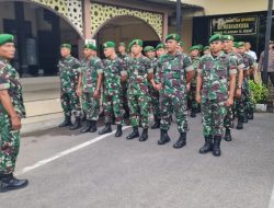Personel Kodim 0830/Surabaya Utara Ikuti Apel Gelar Pasukan Pengamanan Malam Tahun Baru 2025