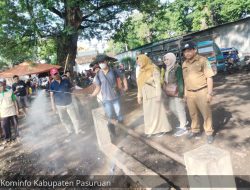 Cegah Penularan PMK, Pemkab Pasuruan Intens Lakukan Disinfeksi Pasar Hewan