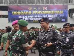 Pangkoarmada II Hadiri Upacara Penyambutan Satgas Pamtas RI-PNG Mobile Yonif 503/Mayangkara/18/2 Kostrad