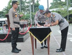 Kapolres Nganjuk Pimpin Sertijab Kasat Intelkam, Kasat Reskrim, dan Kapolsek Ngetos