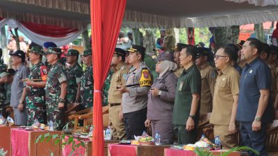 Upacara Pembukaan TMMD Ke-124 TA 2025 di Lengkong, Kapolres Nganjuk Siap Berikan Dukungan