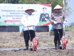 Perkuat Pertahanan Pangan, Bupati Warsubi Dampingi Wakapolri Komjen Dedi Prasetyo Tanam Jagung Bersama Santri di Jombang